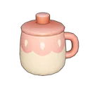 Pink & White Ceramic Cup icon